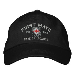 Personalised Sea First Mate Nautical Canadian Flag Embroidered Hat