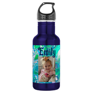 Personalised Sea Glass Digital Abstract Art 532 Ml Water Bottle