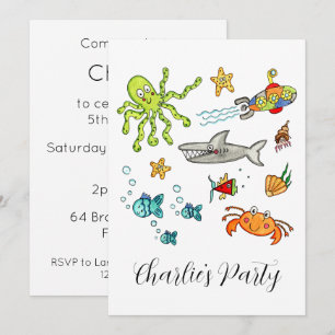 Personalised Sea Life Marine Under the Sea Invitation