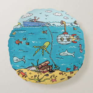 Personalised Sea Life Round cushion