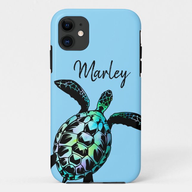 Personalised Sea Turtle Custom Colour Case-Mate iP iPhone Case (Back)