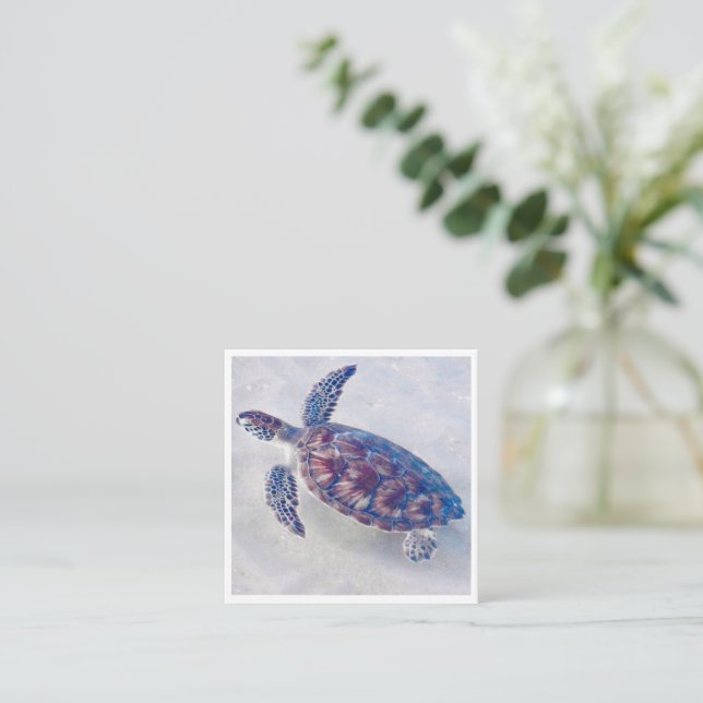 Personalised Sea turtle mini notecards (Standing Front)