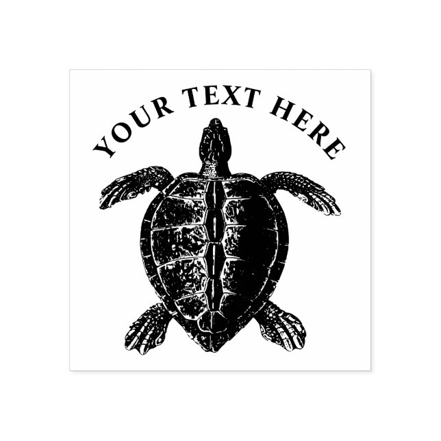 Personalised Sea Turtle Rubber Stamp (Imprint)