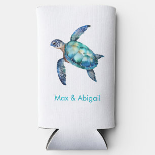 Personalised Sea Turtle Seltzer Can Cooler