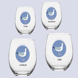 Personalised Seagull Glass