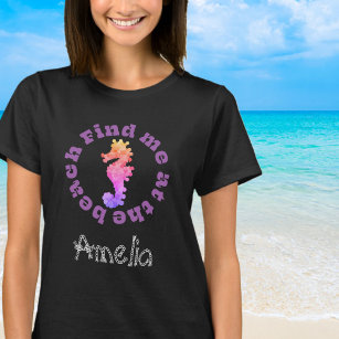 Personalised Seahorse Beach T-Shirt