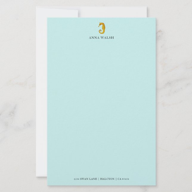 Personalised Seahorse Stationery (Front)