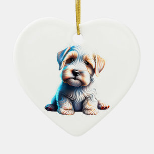 Personalised Sealyham Terrier Puppy Ceramic Tree Decoration