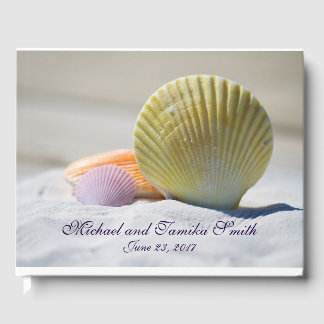 Personalised Seashells on the Beach Wedding Guest Book
