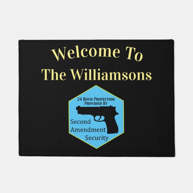 Personalised Second Amendment Security Doormat (Front)