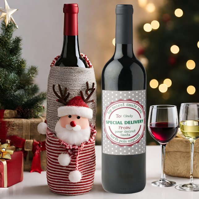 Personalised Secret Santa Gift Wine Label (Creator Uploaded)