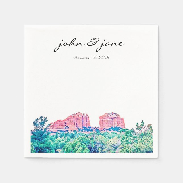 Personalised Sedona Arizona Napkins (Front)