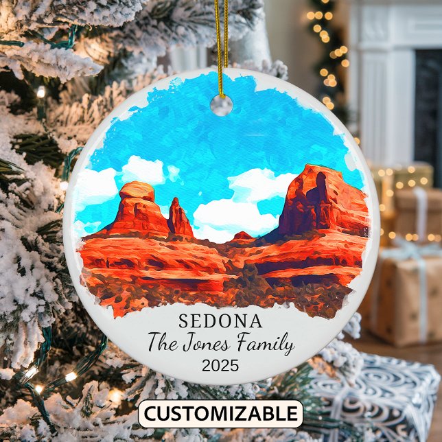 Personalised Sedona Ornament, Arizona State Ceramic Tree Decoration (Creator Uploaded)