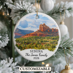 Personalised Sedona Ornament, Custom Arizona Ceramic Tree Decoration