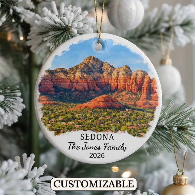 Personalised Sedona Ornament, Custom Arizona Ceramic Tree Decoration (Creator Uploaded)