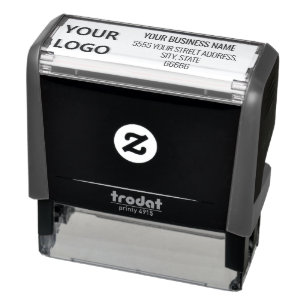 Personalised Self-inking Stamp + Logo Name Address