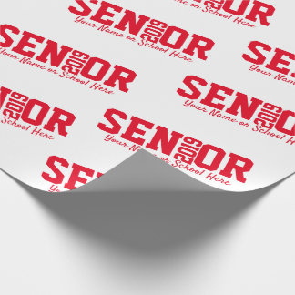 Personalised Senior Block Letter Class of 2019 Red Wrapping Paper