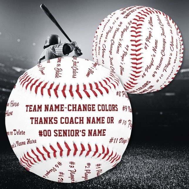 Personalised, Senior Gifts for Baseball Players, (Great as, gift ideas for senior night baseball players. Baseball coach appreciation gifts. Maroon.)