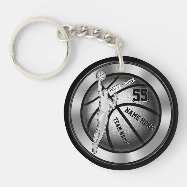 Personalised, Senior Night Basketball Gift Ideas, Key Ring (Front)