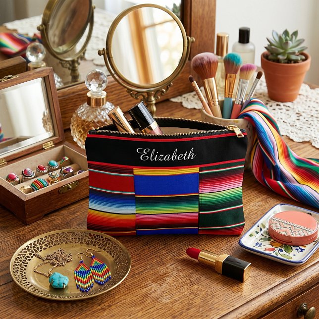 Personalised Serape stripe Accessory Pouch (Creator Uploaded)