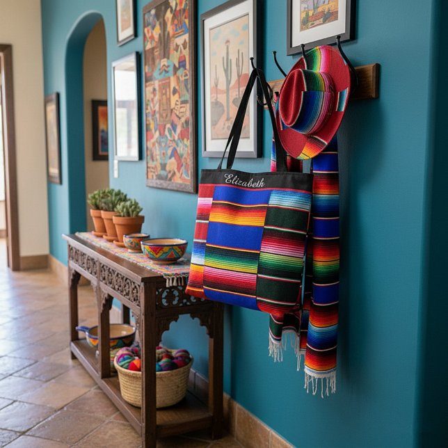 Personalised Serape stripe Tote Bag (Creator Uploaded)