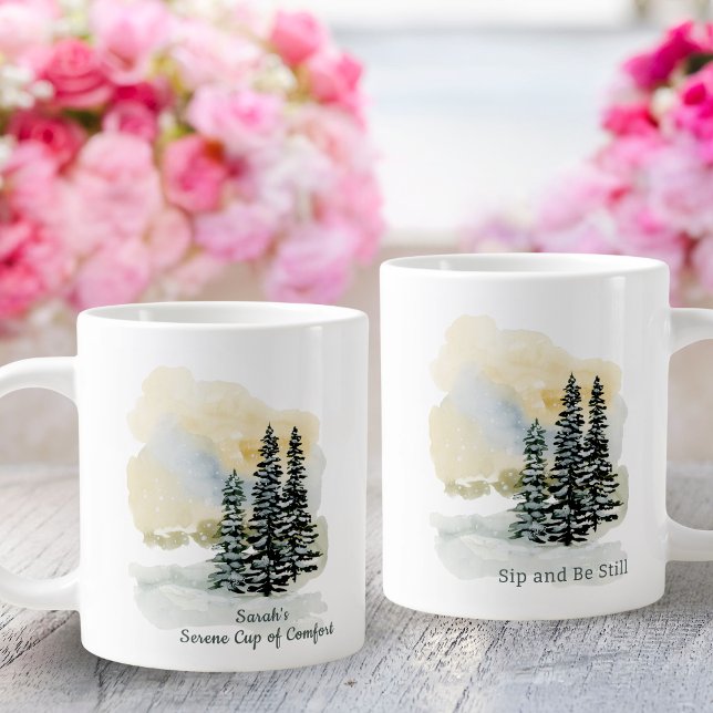 Personalised Serene Sip & Be Still Mug | Watercolo (Creator Uploaded)