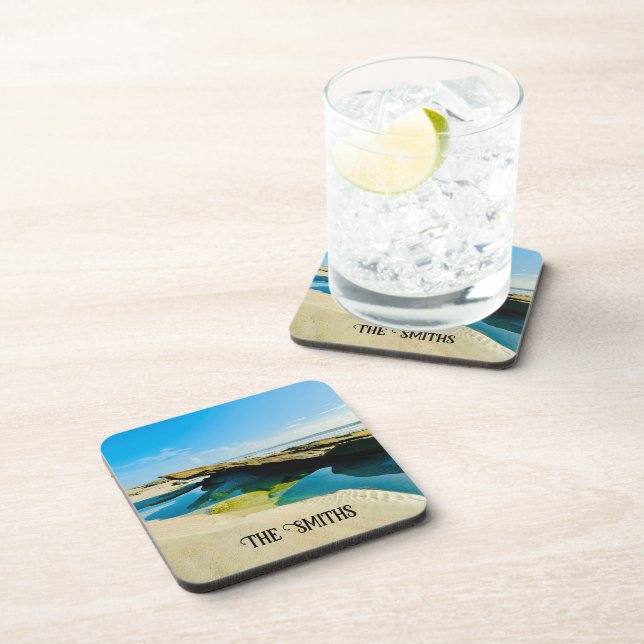 Personalised Serenity beach scene coasters (Right Side)