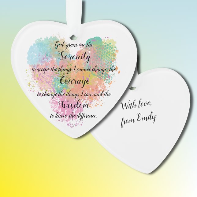 Personalised Serenity Prayer Watercolor  Ornament (Creator Uploaded)