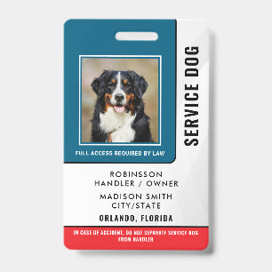Personalised Service Dog ID Badge
