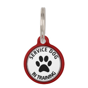 Personalised Service Dog In Training Red Pet Tag