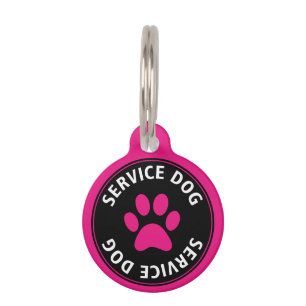 Personalised Service Dog Pink Pet Tag