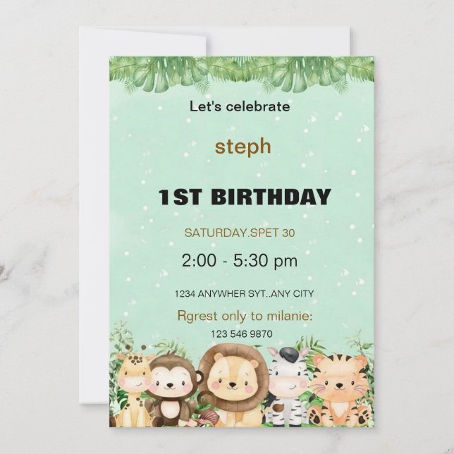 personalised sesame street birthday invite (Front)