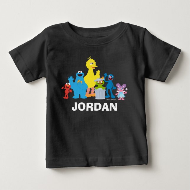Personalised Sesame Street Characters Baby T-Shirt (Front)