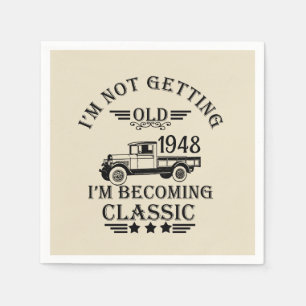 Personalised seventy five vintage 75th birthday napkin