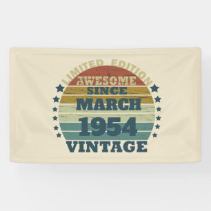 Personalised seventy vintage 70th birthday  banner