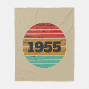 Personalised seventy vintage 70th birthday fleece blanket