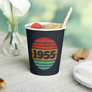 Personalised seventy vintage 70th birthday  paper cups