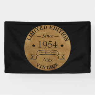 Personalised seventy vintage 70th birthday party banner