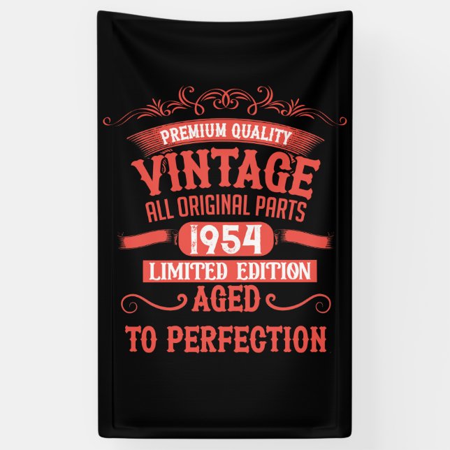 Personalised seventy vintage 70th birthday party banner (Vertical)