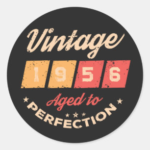 Personalised seventy vintage 70th birthday party classic round sticker