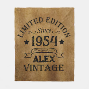 Personalised seventy vintage 70th birthday party fleece blanket