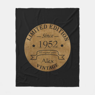 Personalised seventy vintage 70th birthday party fleece blanket