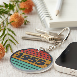 Personalised seventy vintage 70th birthday party key ring