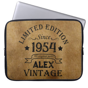 Personalised seventy vintage 70th birthday party laptop sleeve