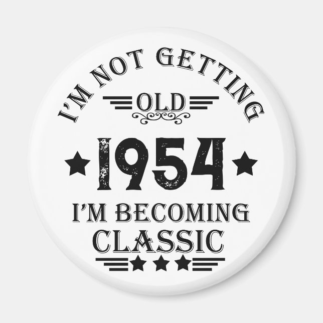 Personalised seventy vintage 70th birthday party magnet (Front)