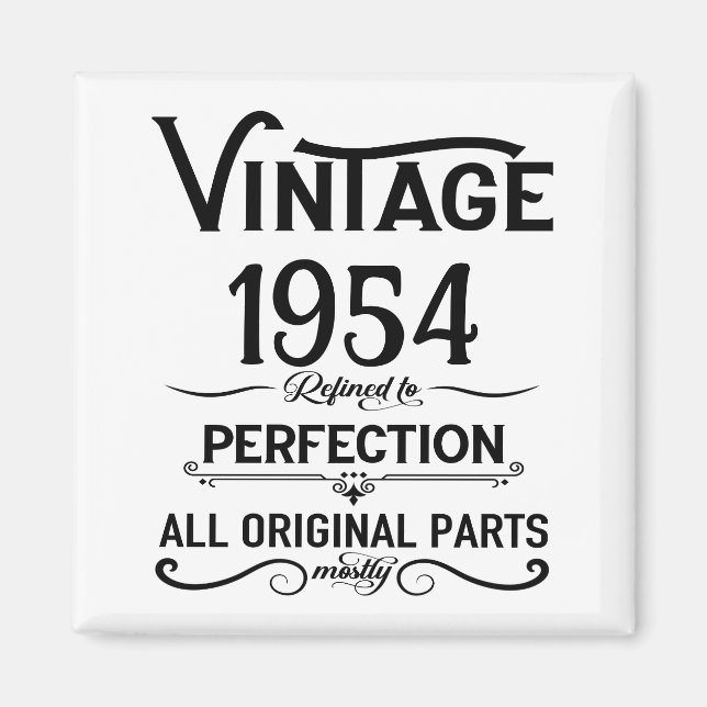 Personalised seventy vintage 70th birthday party magnet (Front)