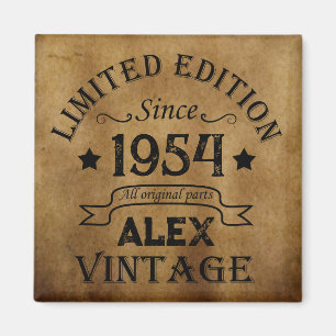 Personalised seventy vintage 70th birthday party magnet