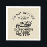 Personalised seventy vintage 70th birthday party napkin<br><div class="desc">Make your birthday special with this unique design. Add a touch of sophisticated elegance to your birthday celebration with our exquisite, one-of-a-kind designs. These graphics bring sophistication and originality to any product, creating a memorable and stylish gift. They are perfect for those who appreciate a touch of timeless glamour on...</div>