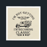 Personalised seventy vintage 70th birthday party napkin<br><div class="desc">Make your birthday special with this unique design. Add a touch of sophisticated elegance to your birthday celebration with our exquisite, one-of-a-kind designs. These graphics bring sophistication and originality to any product, creating a memorable and stylish gift. They are perfect for those who appreciate a touch of timeless glamour on...</div>