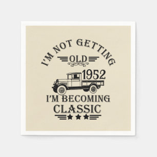 Personalised seventy vintage 70th birthday party napkin